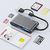 ICカードリーダー 6 in 2 マイナンバーカード対応、SDHC/SDXC/SDカードリーダー設置不要 自宅で確定申告 国税電子申告 納税システム e-Tax対応マイナンバーカード USB-A＆Type-C 高速転送 SIM/MS/M2/MMC RS対応スマートカードリーダ Phone16 15/iPad/Windows/Linux/Mac OS対応