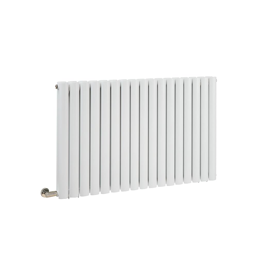 Milano Aruba 1200W White Horizontal Double Oval Panel Electric Radiator - 635mm x 1000mm