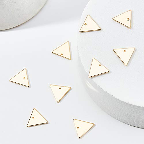 BENECREAT 30 Packs 18K Gold Plated Brass Triangle Charms Pendants for DIY Necklace Bracelet Earring Jewelry Making Crafts, 14x12mm - Image 4
