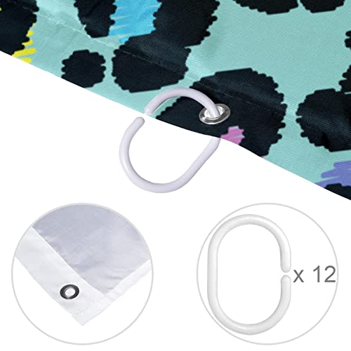 Rideau de douche animaux abstraits colorés 183 cm pour salle de bain - 5