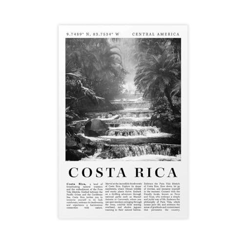 Toile paysage cascade Costa Rica decoration murale salon haut de gamme