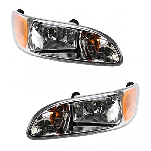 Image of TRQ Headlight Assembly Set Compatible with 2006-2015 Peterbilt 386 2006-2011 387