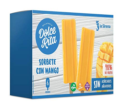 La Sirena Sorbete Mango Sin Azúcar 6 unidades 360ml (Congelado)