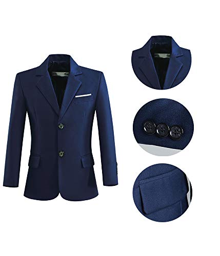 Sailiiny Blazer For Boys Coat One-Button Jacket Blue Suit For Kids Slim Fit Suits With Lapel Formal Blazer Size 18 thumb #1