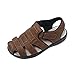 JOMIX Sandalias Hombre Verano con Punta Cerrada Sandalias Trekking Hombre Playa Piscina Mar Cuero Sandalias Deportivas Senderismo, Marrón, 44 EU