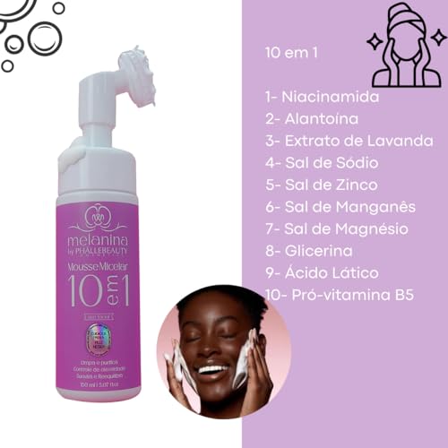 Mousse Micelar 10 Em 1 - Melanina By Phálle beauty