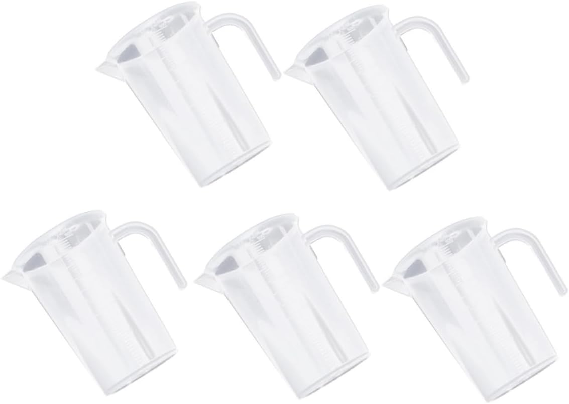 Homoyoyo 5pcs 500ml Measuring Cups Set Thickened High-temperature Resistant Pp Plastic Measuring Jugs for Kitchen Baking and Cooking Food-grade Containers without Lids