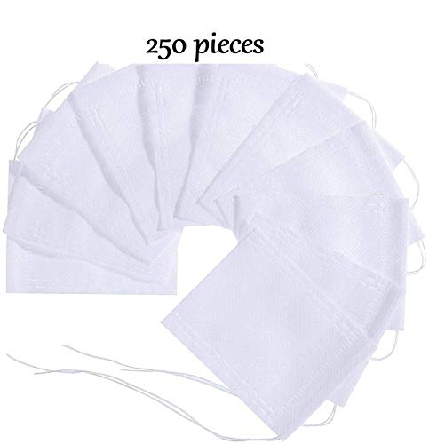 HelpCuisine® infusore per tè/Filtro per tè/Bustine da tè Filtro Sacchetti Versatili in Tessuto per tè Spezie Erbe Grani Odori Medicine Bar, Dimensioni: 7x9 cm, Altissima qualità (250)