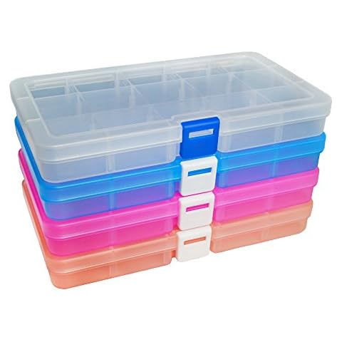 DUOFIRE Ajustable Caja de Almacenamiento de Plástico Joyería Organizador Contenedor de Herramientas Cover