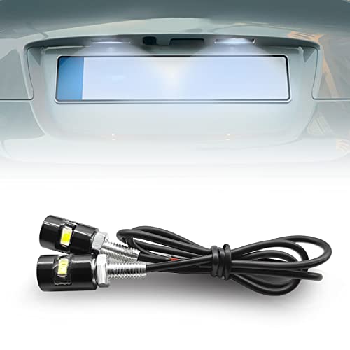 2Pcs License Plate Light, Super Bright 12V White Led Bulb License Screw Bolt Led, Waterproof License Plate Led Bulb Black Aluminium Light Holder Universal For Car Motorcycle Truck Rv Atv Bike #TOP15