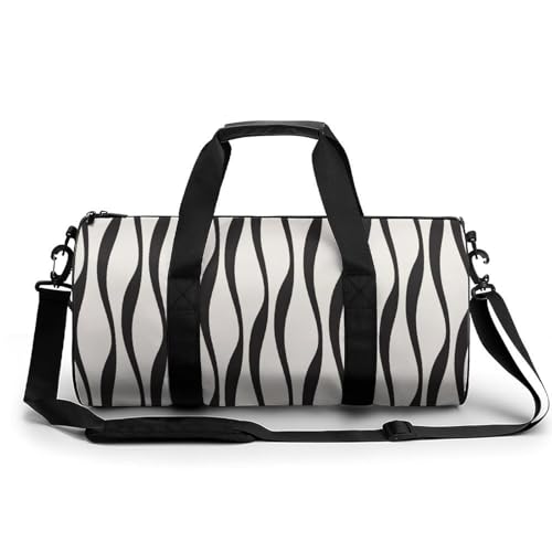 Sac de sport gym noir compact de 45x23x23cm style duffel bag