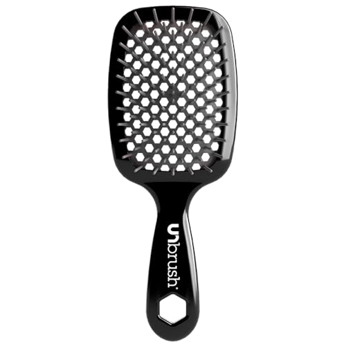 FHI Heat UNbrush Detangling Brush for Pain-Free Brushing on All Wet or Dry Hair Types — Durable DuoFlex Anti-Static Bristles, Lightweight Handle, Vented Hair Brush