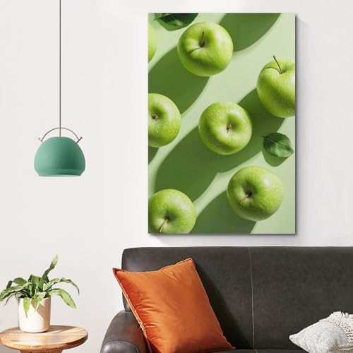 Poster mural moderne avec pommes vertes décoration murale suspendue - 4
