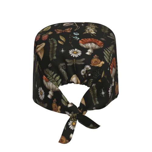 Image of Working Cap Scrub Cap with Sweatband Adjustable Unisex Women Tie Back Hat Nurse Surgical Caps
