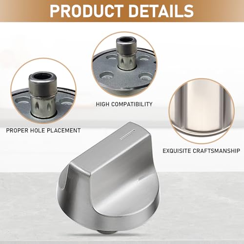 4 pcs W11418244 Range Knob Compatible with Whirlpool Gas Ranges WCE55US0, WCE77US0, WCE77US6, Replace W11130627 W11222054 by P Polerden - Image 3