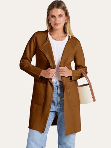 Image of ANRABESS Womens Cardigan Sweater Open Front Knit Long Coatigan Dressy Casual Jacket Coat 2026 Fall Outfits Classy Clothes