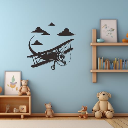 Vinilo Decorativo Avión Vintage con Frase Inspiradora