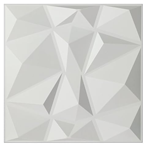 Art3d Textures 3D Wall Panels White Diamond Design 50 * 50cm(12 Pack) Cover
