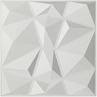 Art3d Textures 3D Wall Panels White Diamond Design Pack of 12 Tiles 32