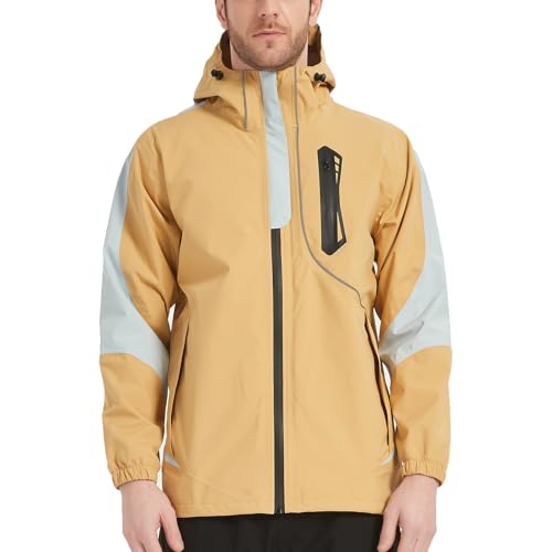Arasiyama Men's Lightweight Waterproof Rain Jacket Windproof Raincoat with Hood Outdoor Ventures