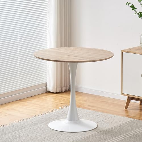 Mesa de café para salón redonda pequeña de 80cm estilo moderno 2