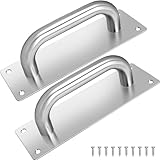 VRSS 201 Stainless Steel Satin Finish Door Pull Handles, 2 Pack, 65mm Width x 200mm Height x 1.2mm Thick, 135mm Hole to Hole, 150mm Handle Length, 19mm Pull Diameter