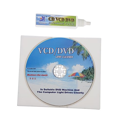 HEALSOPTHY Multifunctional CD Player Cleaning Set with Disc and Cleaning Liquid Durable Material Brush Kit for CD Vcd Dvd Lens Maintenance Removes Dust and Contaminants to Enhance Sound