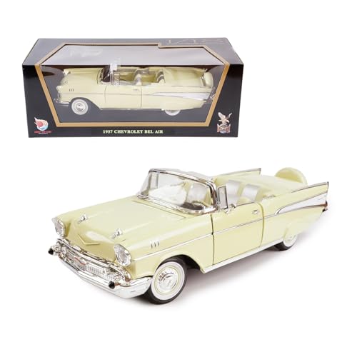 Modelo a escala 1:18 Chevrolet Bel Air 1957 amarillo miniatura 1