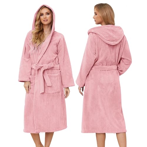 Hooded Bathrobes for Women, Soft Long Towel Robes for Women – Quick Dry yet Warm