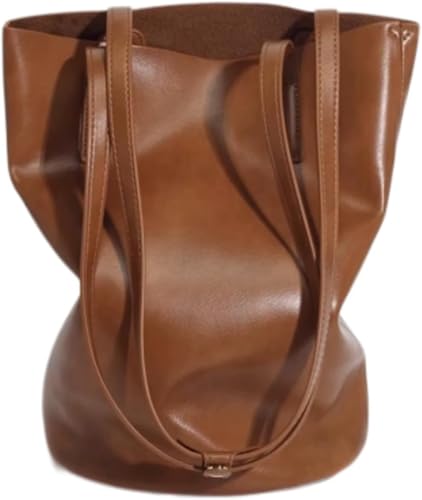 XXGJOALD-Elegant Women's Bucket Bag Pu Leather Shoulder Crossbody Bag Stylish Design Hobo Bag Purse