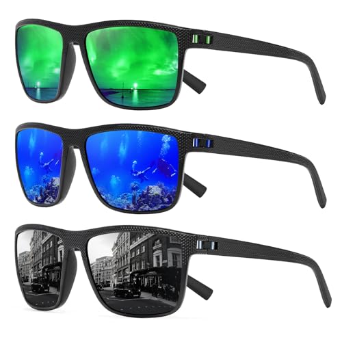 Image of Square Polarized Sunglasses for Men and Women Lightweight Frame Sun Glasses with UV Protection