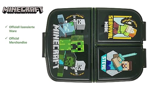Theonoi Children's Lunch Box With Compartments and Dividers - Nursery Sandwich Box Made of BPA-Free Plastic (Minecraft) - Image 2