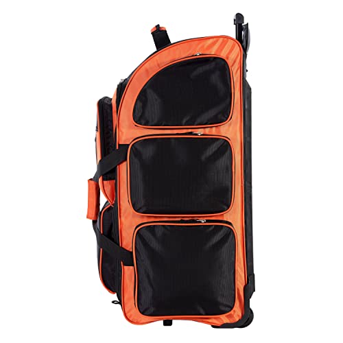 Image of Travelers Club Xpedition 30 Inch Multi-Pocket Upright Rolling Duffel Bag, Bright Orange, 30 inch Suitcase, Xpedition 30 Inch Multi-pocket Upright Rolling Duffel Bag