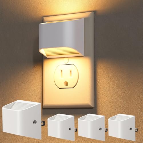 Image of NIORSUN Night Lights Plug Into Wall, 4 Pack, 3000K, Auto On /Off | Eye Friendly Warm White, Dusk to Dawn Sensor Night Light, Ultra-Slim Wall Light for Bedroom Hallway Bathroom Stairs