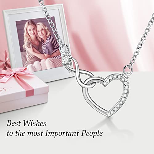 Granddaughter Necklace From Grandmom - Interlocking Heart Necklace Filled With My Love - Gift for Granddaughter On Birthday/Christmas/Mother's day/Graduation/Wedding/Valentines4