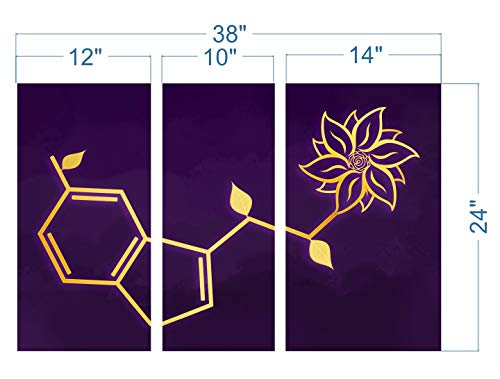 ArtFactory Serotonin Symbol Canvas Stretcher Ready to Hang Painting-SRP4