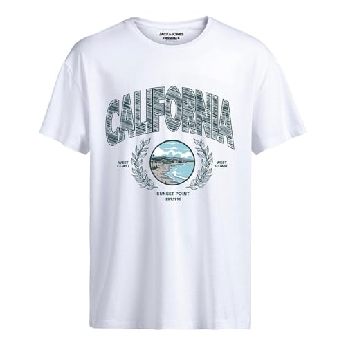T-Shirt Dessert JACK JONES L à manches courtes col rond en coton pour homme