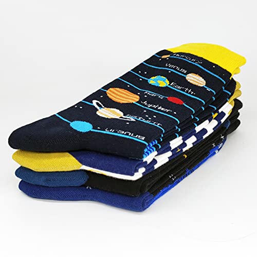 HSELL Mens Funny Pattern Dress Socks Crazy Design Cotton Socks Novelty Gifts for Men