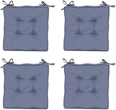 RACE LEAF Garden Chair Cushions,Chair Pads,Seat Pads for Dining Chairs,Cover Indoor Outdoor Seat Pad Cushions,for Your Living Room, Patio,Car,And More (square Pack of 4, dark gray)