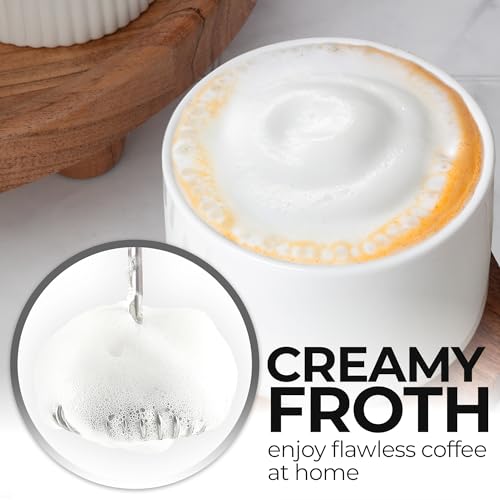 Image of Zulay Kitchen Rechargeable Milk Frother Handheld - Frother Wand, Drink Mixer, Electric Whisk Frother, for Cappuccinos, Matcha & Protein Powder - Dynamic 3 Whisk, 3 Speed 500mAh Black