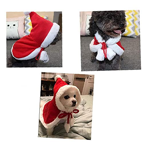 Kerstmiskat mantel, zacht katoenen huisdier cape cat mantel, hond kostuum kleding met kerstmuts, m prachtig patroon ontwerp - Afbeelding 6