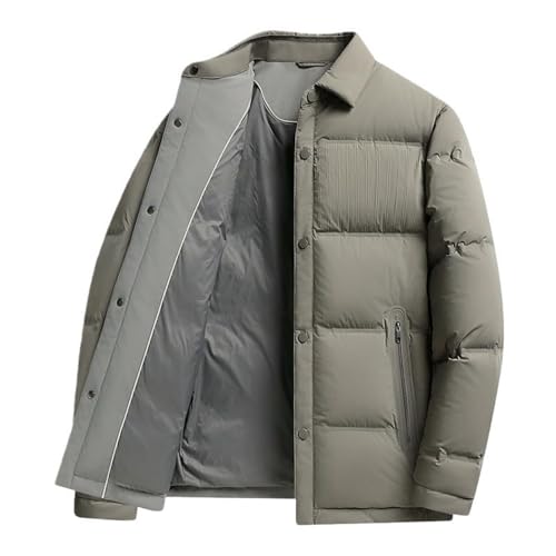 Chaqueta de invierno para hombre informal con solapa en color liso