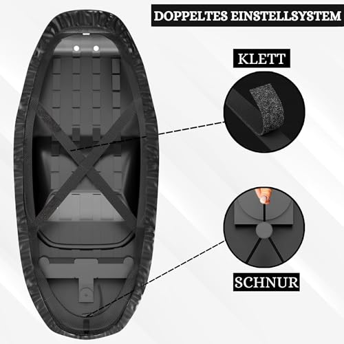 LLAVEROSMOTOR.ES Motorrad Sitzbezug Universal, Motorrad Sitzauflage Wasserdicht, Roller Sitzbankabdeckung, Roller Sitzbezug Anti-Kratzer, Roller Sitzbankbezug mit Sonnen- und Regenschutz