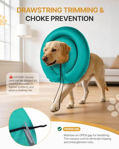 Image of MIDOG Patented Inflatable Dog Cone, Soft Recovery Collar, Blue, XS