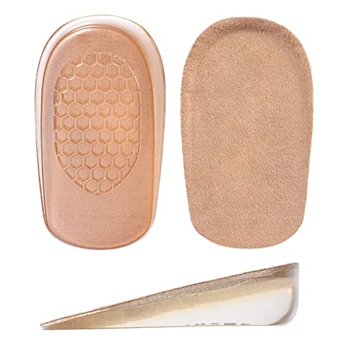 BESTOYARD Plantillas de aumento de altura invisible de 3 cm Medias plantillas para absorción de impactos Altura del talón S (albaricoque) Cover