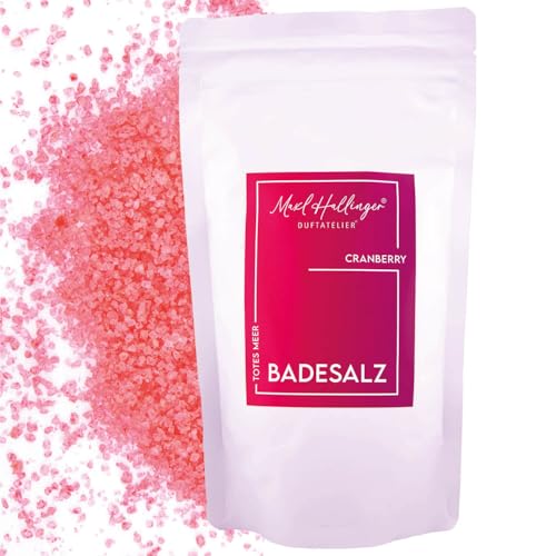 Hallingers Cranberry - Sales de baño de alta calidad como regalo con sales de baño del Mar Muerto – del taller perfumado Maxl Hallinger (Bag) – Ideas de regalo Navidad & regalos calendario de Adviento
