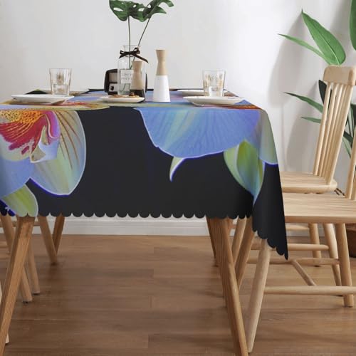 Nappe imprimée orchidées 183x137cm en polyester imperméable pour table