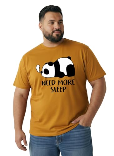 Image of Toodlegram Men's Plus Size Graphic Printed Cotton T-Shirt Casual Round Neck Regular Fit