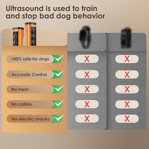 Image of VUL Dog Bark Deterrent Devices,Anti Barking Device for Dogs(Own Or Neighbour'S Dog), Long Range Ultrasonic 50ft, Alternative to Painful Dog Training Collars and Bark Collars,Dogs Training