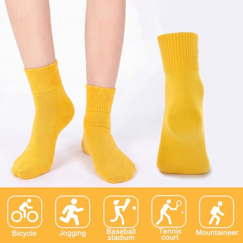 Image of Eurzom 10 Pairs Socks Womens Crew Elastic Ankle Length Cotton Socks Aesthetic Cute Lightweight Low Cut Gifts for Women